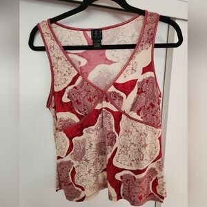 INC Vintage Y2K Red V- Neck Blouse Size Large